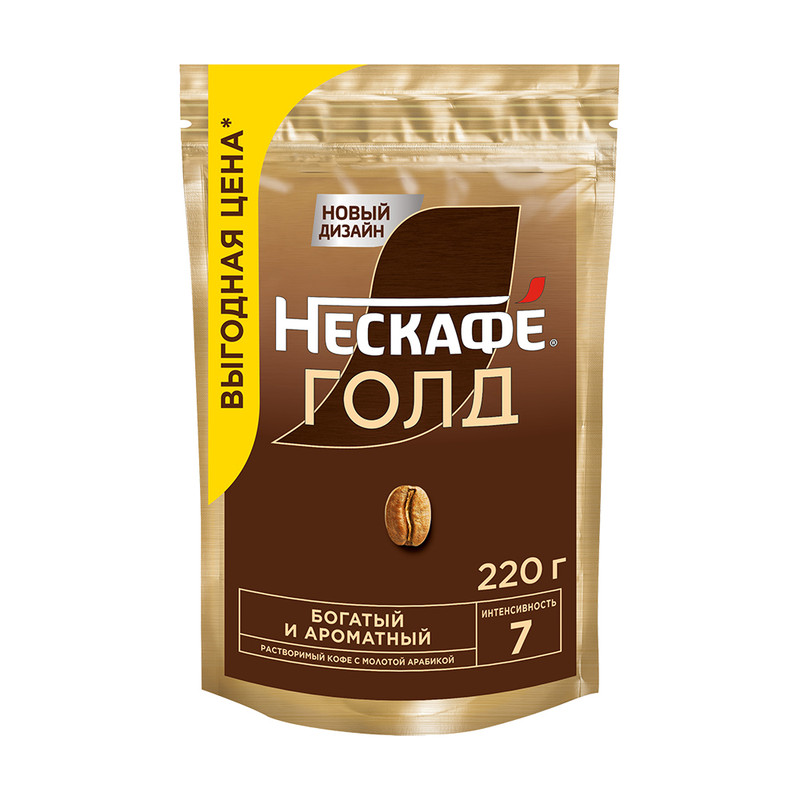 Кофе растворимый, Нескафе Голд, 220 г