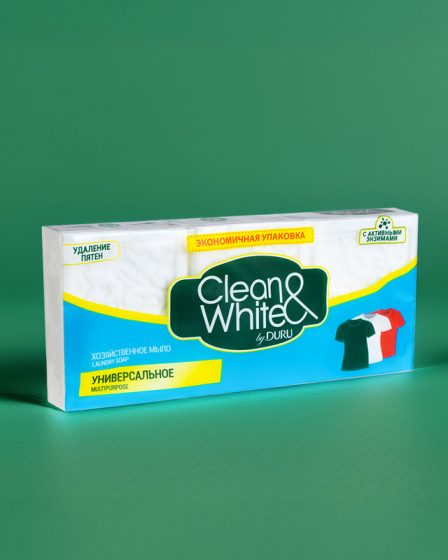 Мыло хозяйственное «Clean&White», DURU, 3х110 г