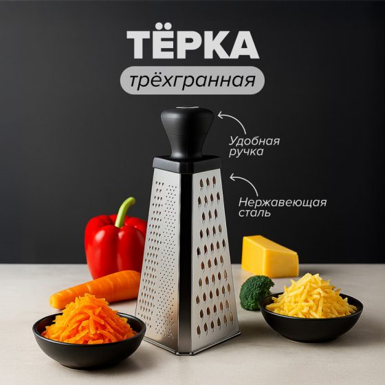 Тёрка трёхгранная, O’Kitchen, 11,5х25,5 см, в ассортименте