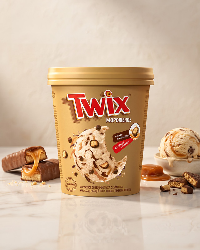 Мороженое, TWIX, 265 г, БЗМЖ