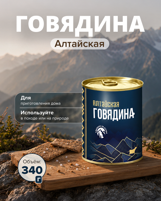 Говядина тушеная, 340 г