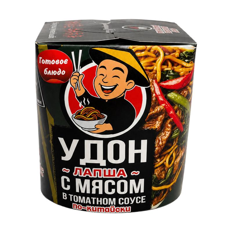 Лапша удон с мясом в томатном соусе, 250 г