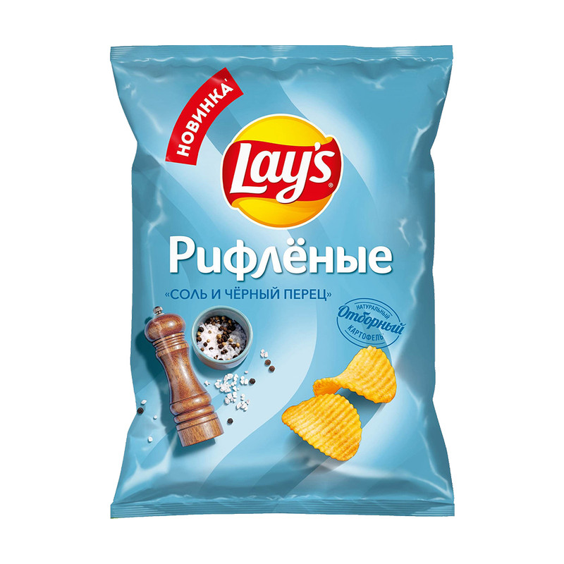 Чипсы «Рифлёные», Lay’s, соль и перец, 70 г