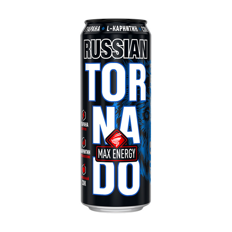 Напиток энергетический «Russian», Tornado Max Energy, 0,45 л