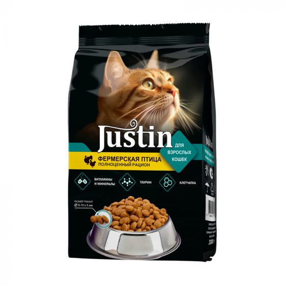 Корм сухой «Фермерская птица», Justin, 300 г