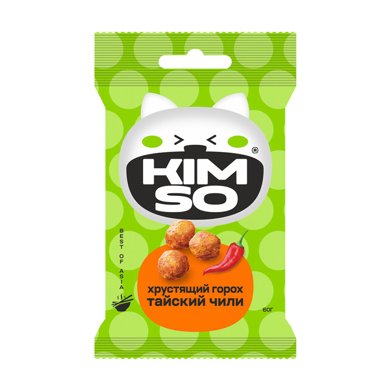 Горох хрустящий, Kimso, 60 г, в ассортименте