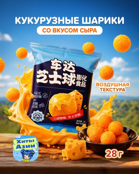 Кукурузные шарики со вкусом сыра, 28 г