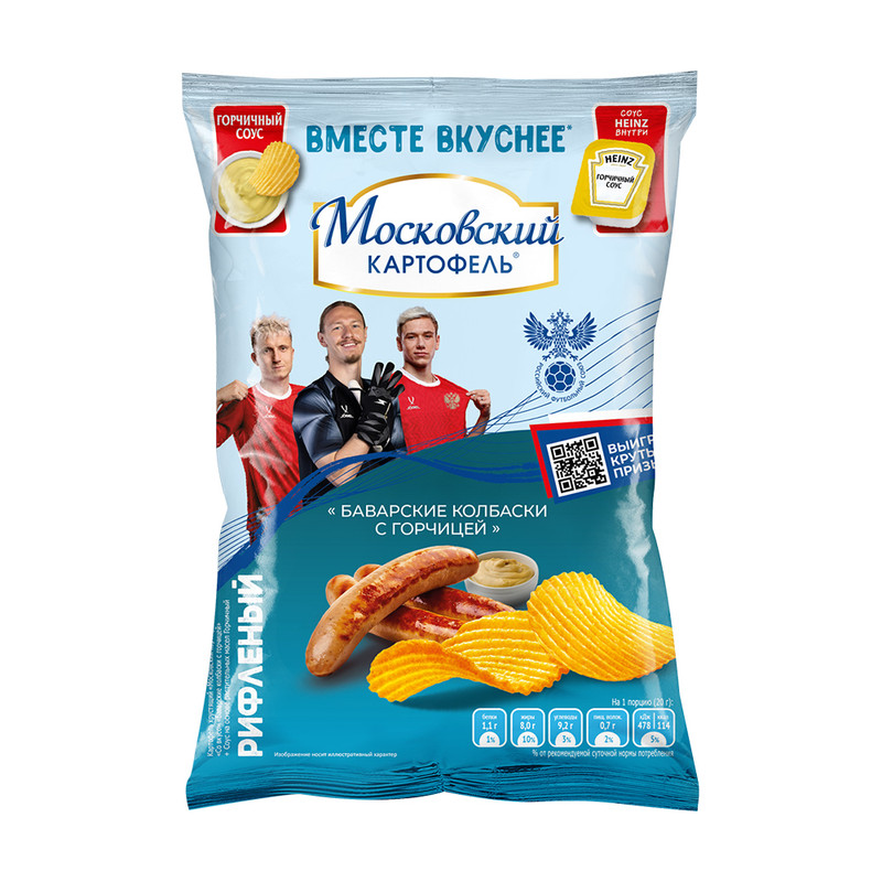 Чипсы, Московский картофель, с соусом Heinz, 86,5/88 г, в ассортименте