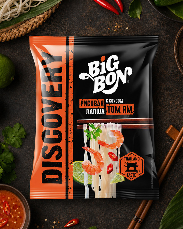 Рисовая лапша, BIG BON, 65 г, в ассортименте
