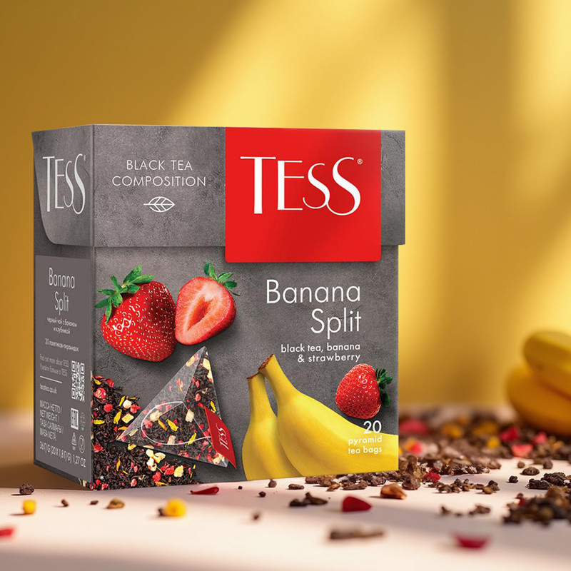 Чай чёрный «Banana Split», TESS, 20 пирамидок, 36 г