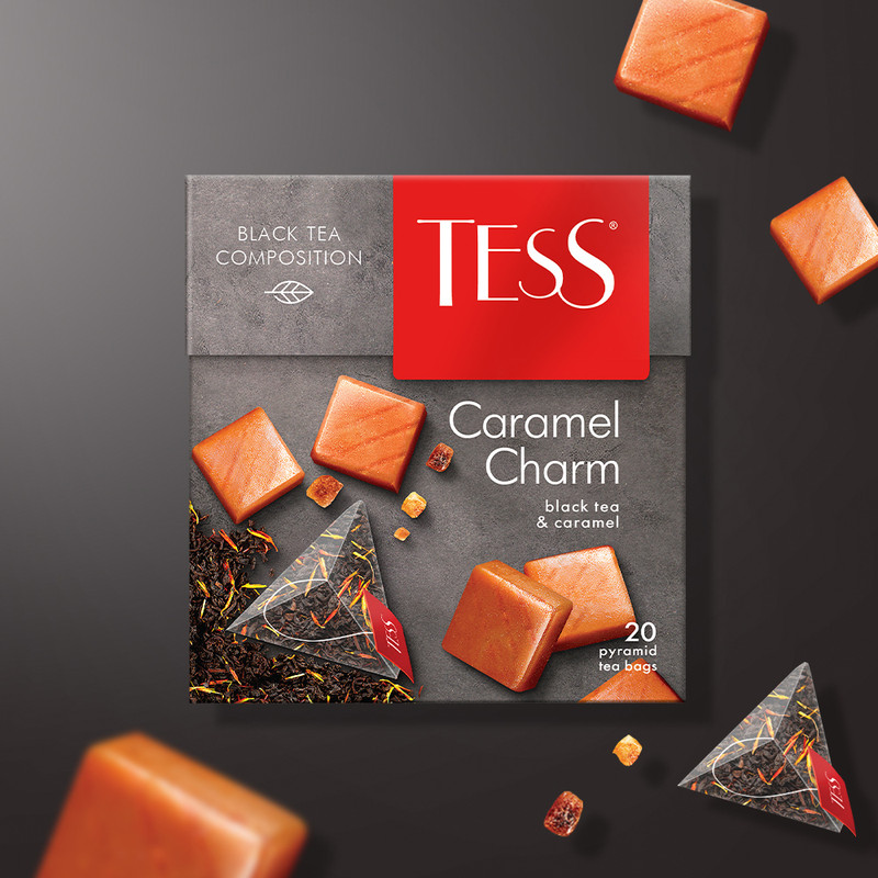 Чай чёрный «Caramel Charm», TESS, карамель, 20 пирамидок, 36 г