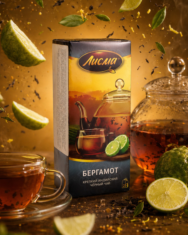 Чай чёрный, Лисма, бергамот, 25 шт.