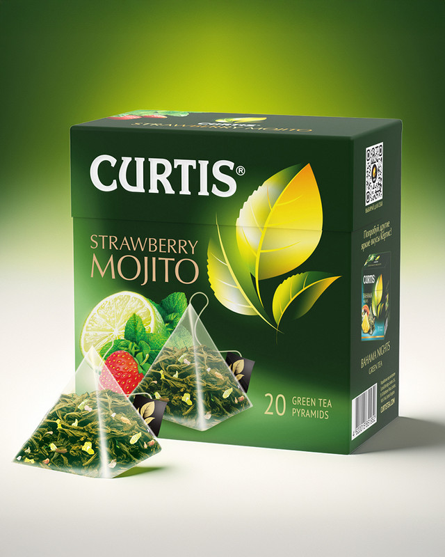 Чай зелёный «Strawberry Mojito», CURTIS, 20 пирамидок, 34 г