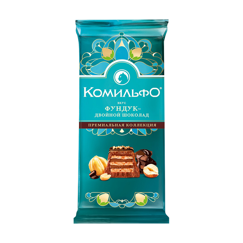 Шоколад, Комильфо, фундук-двойной шоколад, 102 г