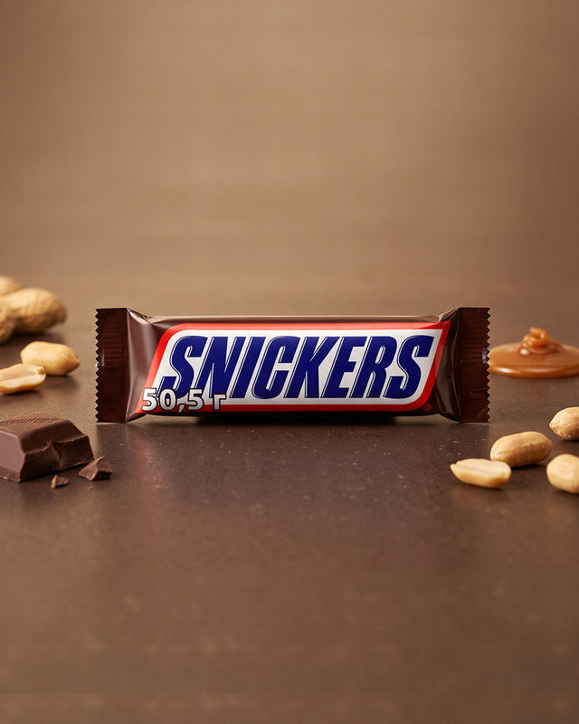 Батончик шоколадный, Snickers, 50,5 г