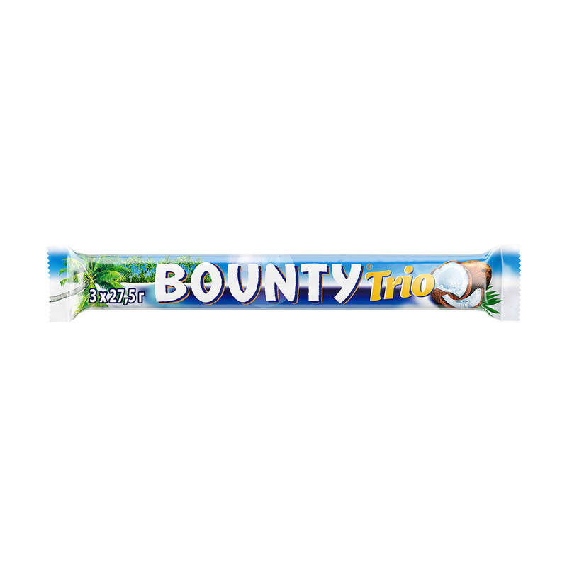 Шоколадный батончик, Bounty Trio, 82,5 г