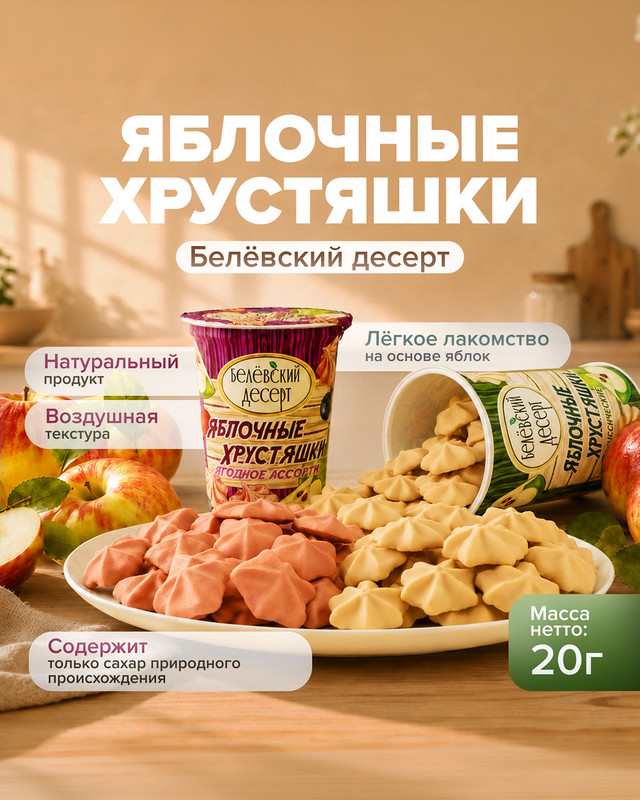 Хрустяшки яблочные, Белёвский десерт, 20 г