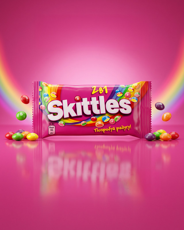 Жевательные драже Skittles «2в1», 38 г
