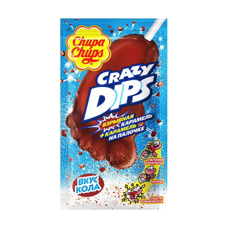 Карамель «Crazy Dips», Chupa Chups, 14 г, кола