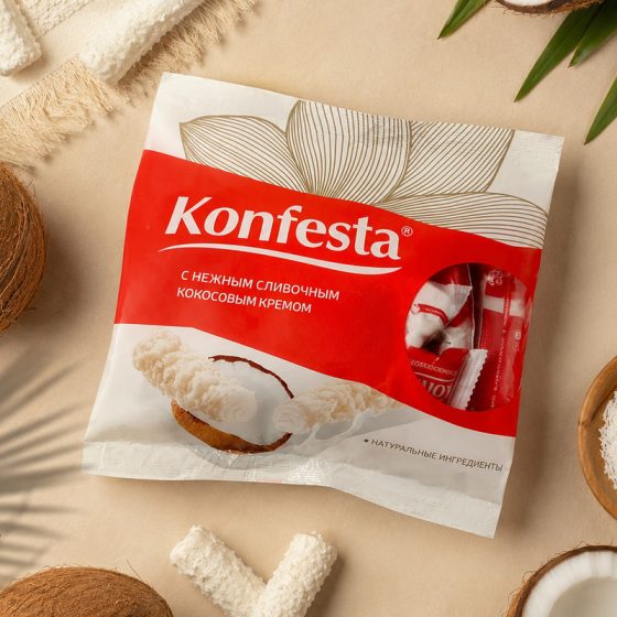 Конфеты с кокосовой начинкой, Konfesta, 180 г