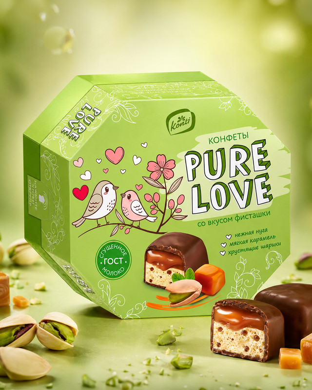 Конфеты «Pure Love», Konti, 150 г, в ассортименте
