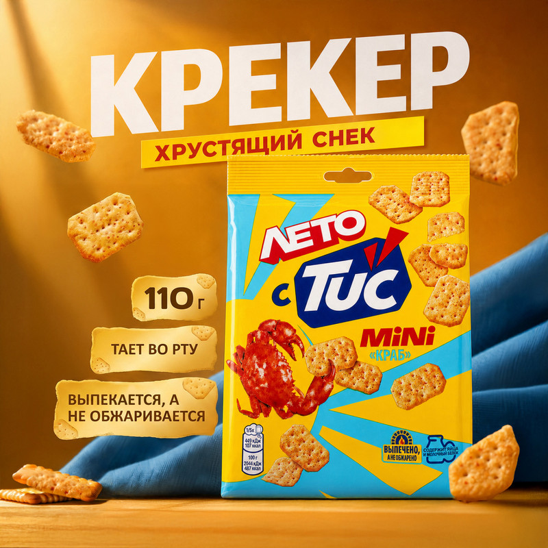 Крекер, TUC Mini, 110 г, в ассортименте