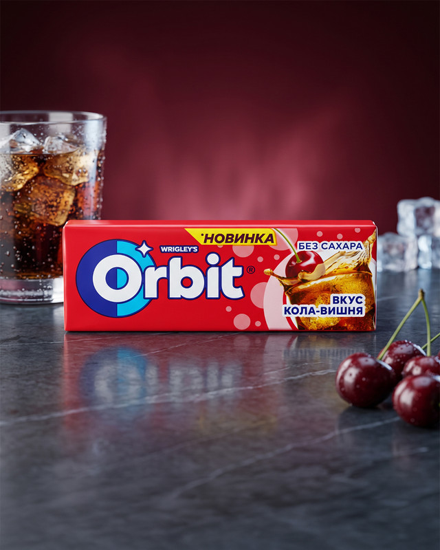 Жевательная резинка «Кола-вишня», Orbit, без сахара, 13,6 г