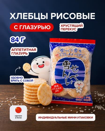 Хлебцы рисовые с глазурью, 84 г