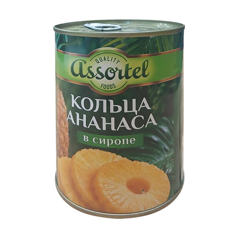 Консервированные кольца ананаса в сиропе, 565 г