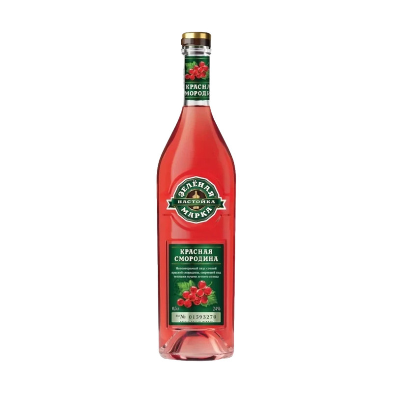Настойка сладкая, Зелёная Марка, красная смородина, 24%, 0,5 л