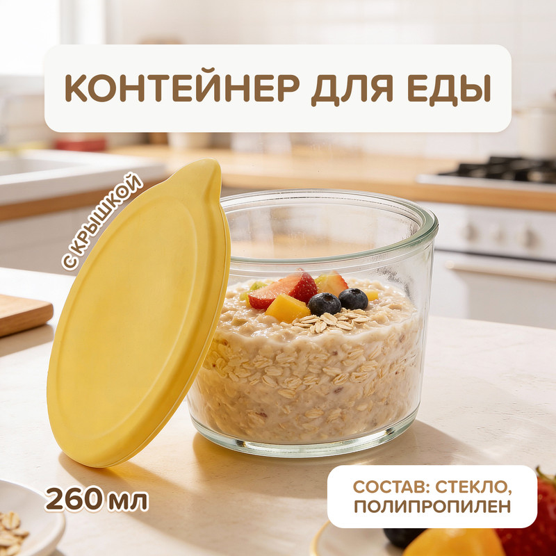 Контейнер для еды, O’Kitchen, 260 мл, в ассортименте