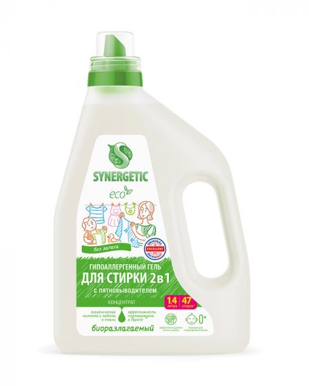 Гель для стирки, SYNERGETIC, 1,4 л, в ассортименте