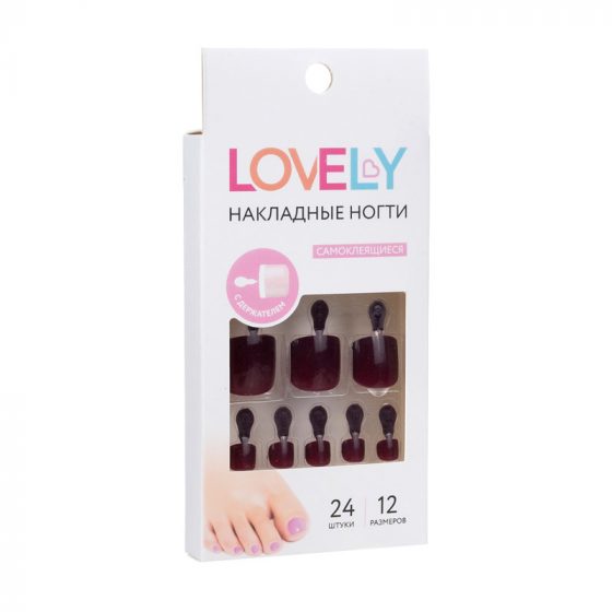 Набор накладных самоклеящиеся ногтей, Lovely, 24 шт., в ассортименте