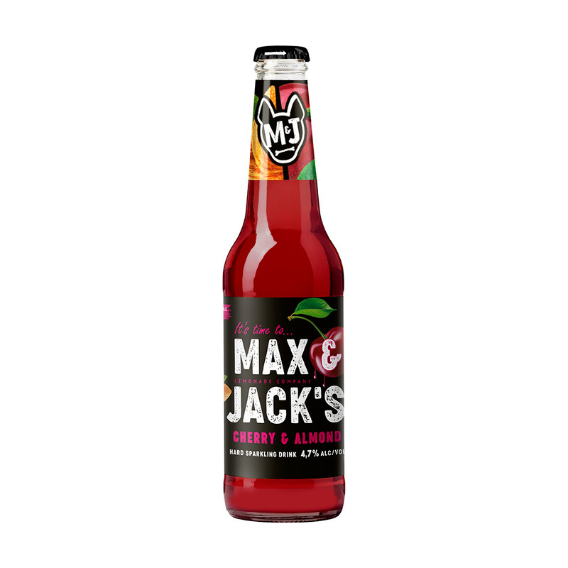 Пивной напиток газированный, Max & Jack’s, с вишней и миндалём, 4,7%, 0,4 л