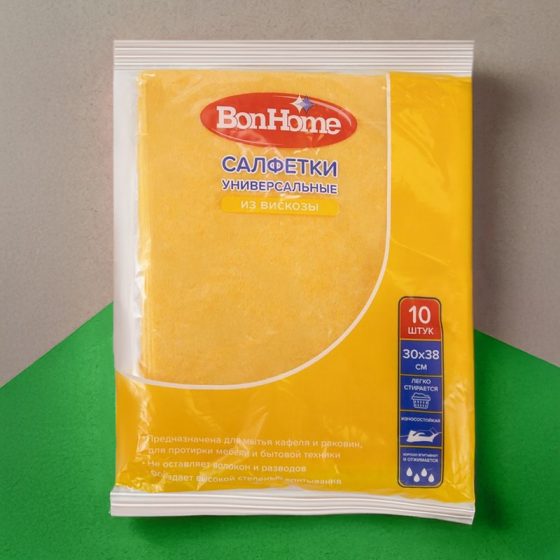 Салфетки из вискозы, BonHome, 30х38 см, 10 шт.