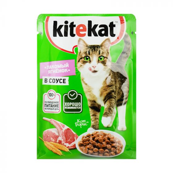 Влажный корм «Лакомый ягнёнок в соусе», Kitekat, 85 г