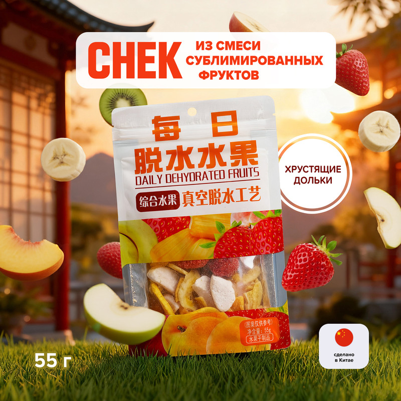 Снек из смеси сублимированных фруктов, 55 г