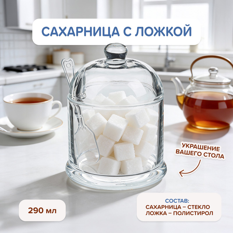 Сахарница с ложкой, O’Kitchen, 290 мл