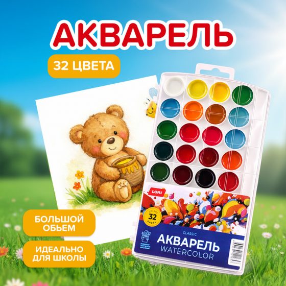 Акварель, LORI, 32 цвета