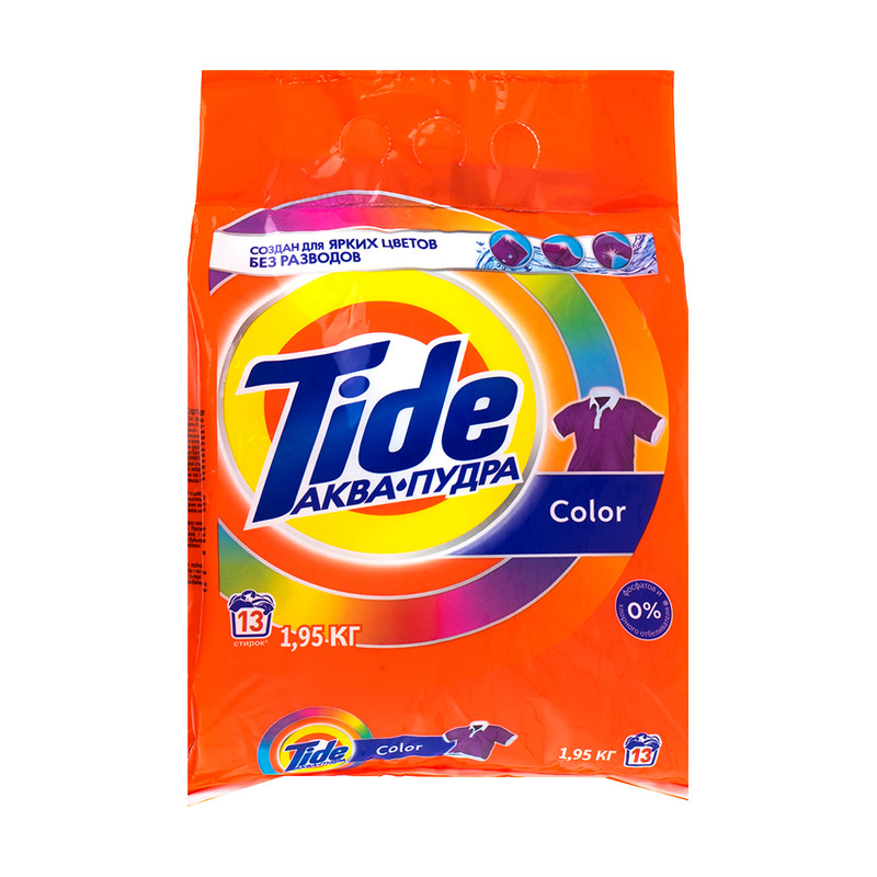 Стиральный порошок «Аква-пудра», Tide, для цветных вещей, 1,95 кг