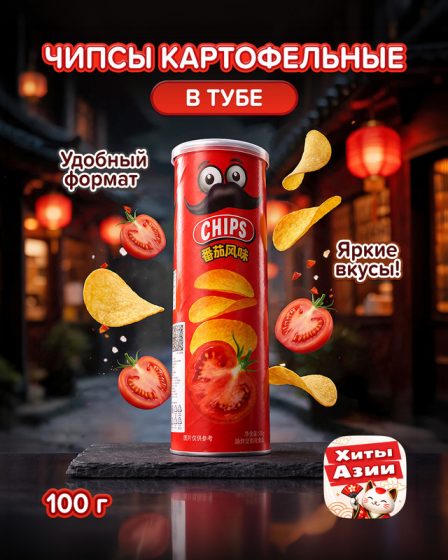 Чипсы картофельные в тубе, 100 г, в ассортименте