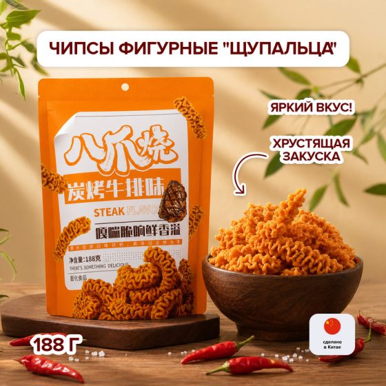 Чипсы фигурные «Щупальца», 188 г, в ассортименте
