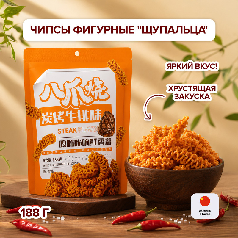 Чипсы фигурные «Щупальца», 188 г, в ассортименте