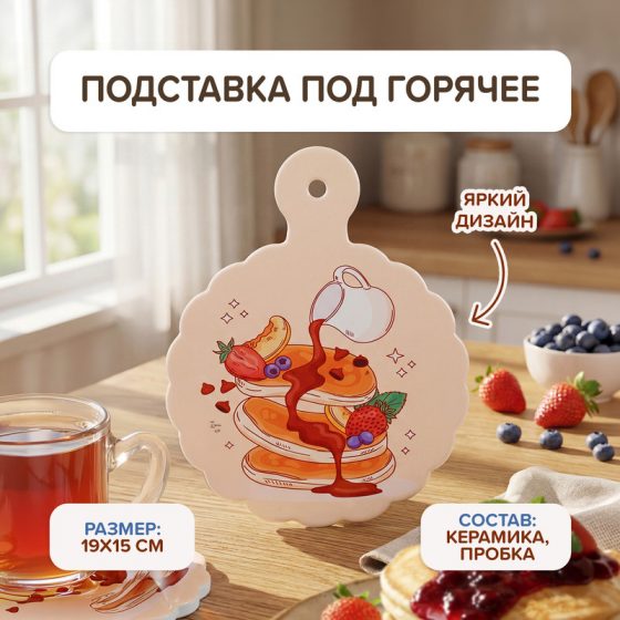 Подставка под горячее, O’Kitchen, 19х15 см, в ассортименте