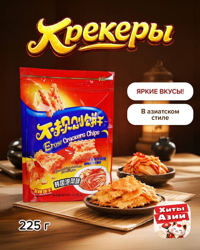 Крекеры, 225 г, в ассортименте