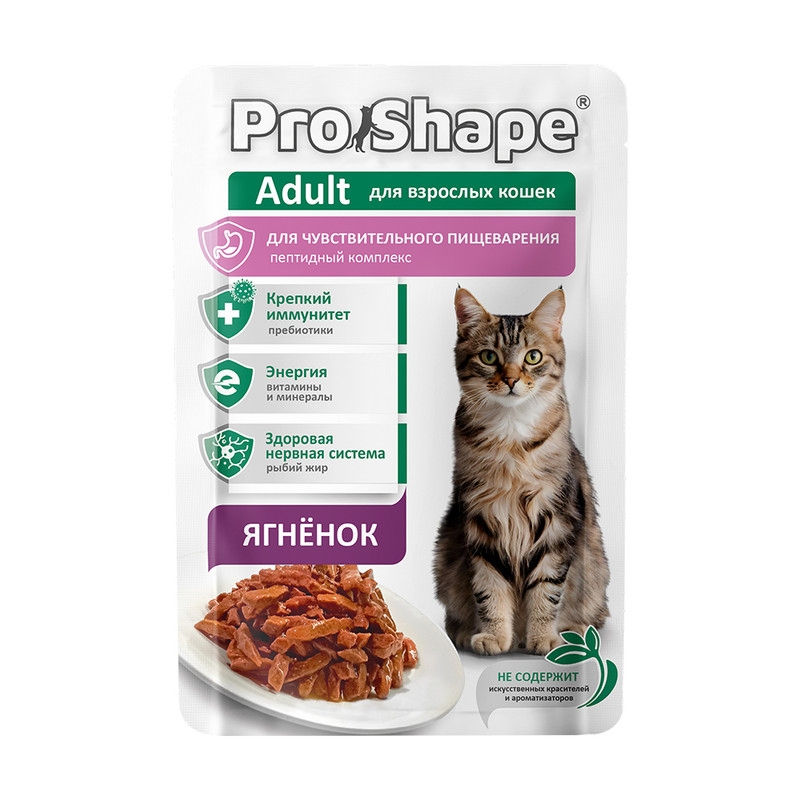 Корм консервированный полнорационный, ProShape, с ягнёнком, 75 г