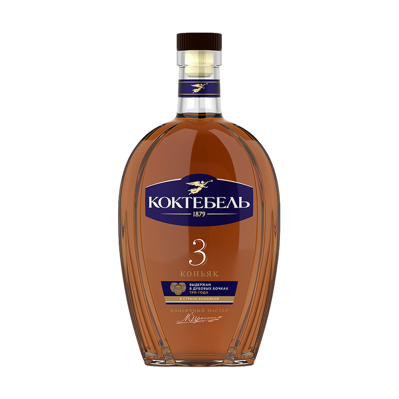 Коньяк 3-х летний, Коктебель, 40%, 0,5 л