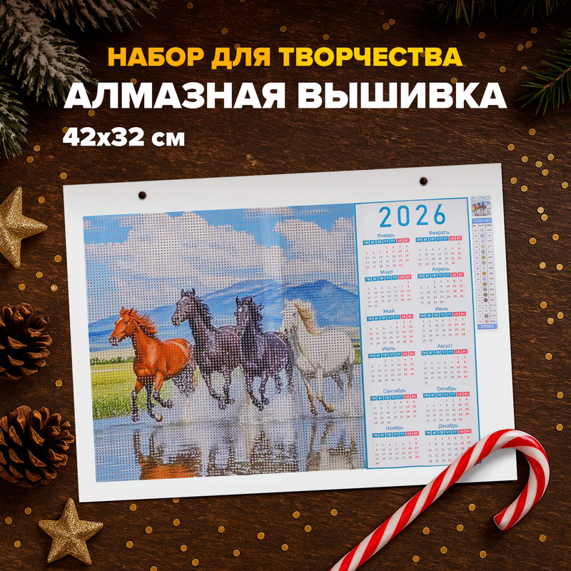 Набор для творчества «Алмазная вышивка», Hand Made Club, 42х32 см, в ассортименте