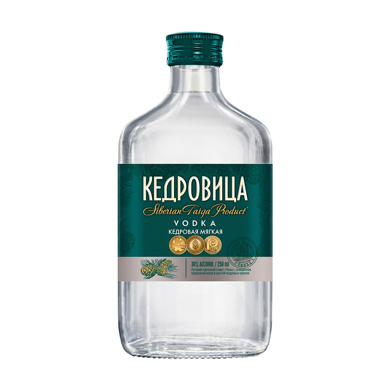 Водка «Кедровая мягкая», КЕДРОВИЦА, 38%, 0,25 л