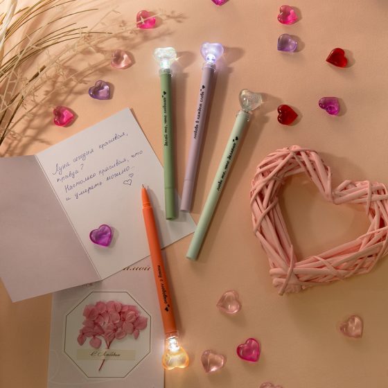 Ручка-фонарик «Сердце», With Love, в ассортименте